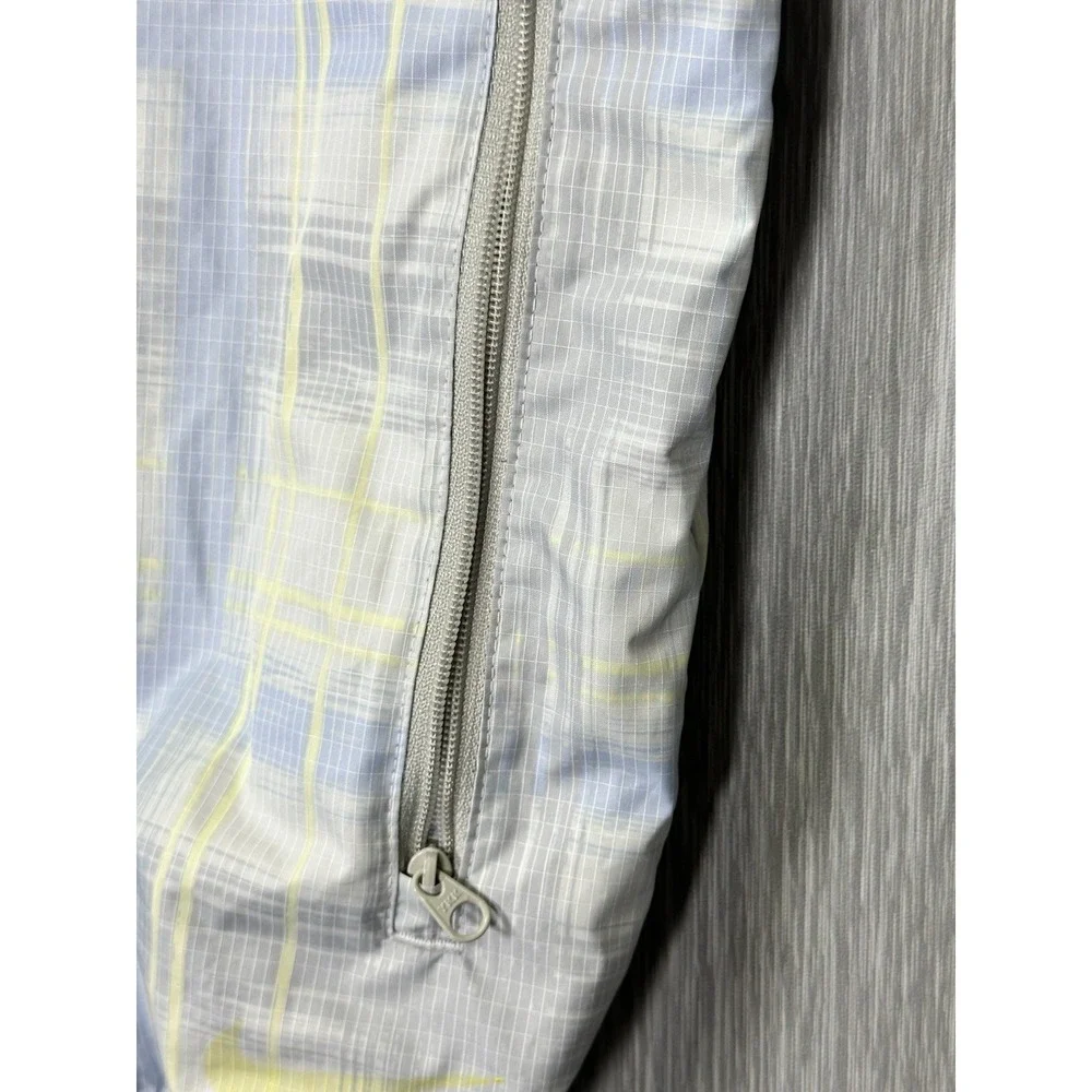 NIKE Golf Womens Light Blue, Yellow, Gray Checkered Windbreaker 1/4 Zip Size XL